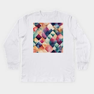 Watercolor Geometric Kids Long Sleeve T-Shirt